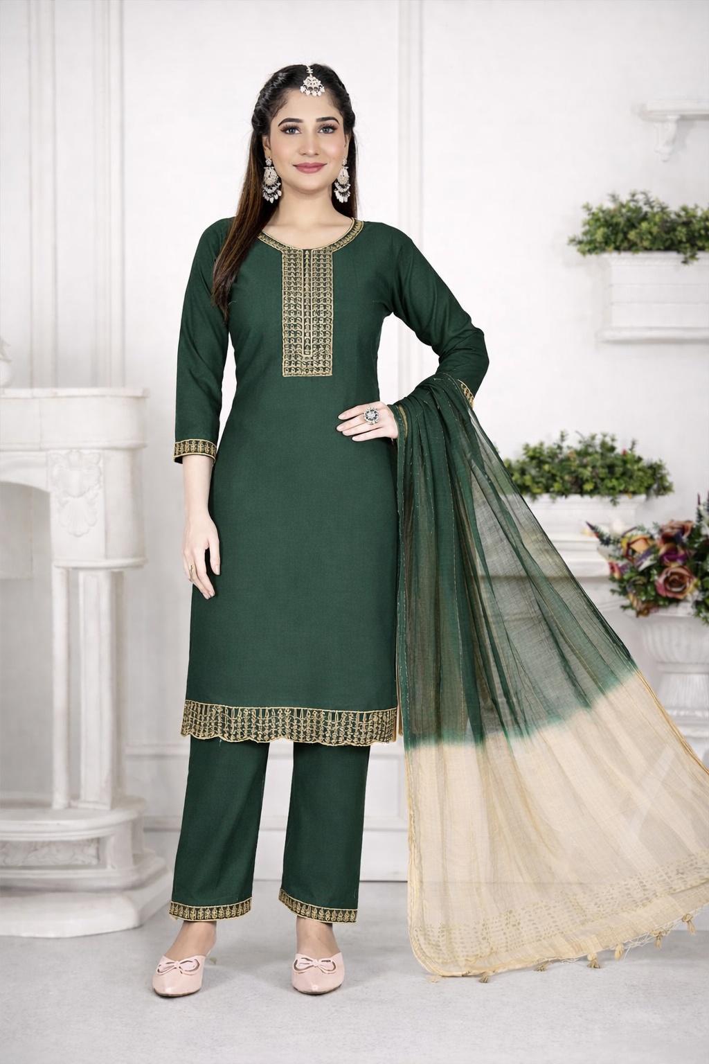 ✨ Mustard Yellow Embroidered Salwar Suit Set ✨