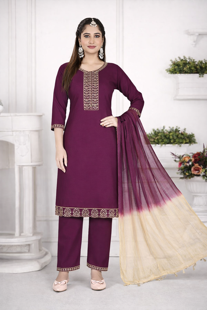 ✨ Mustard Yellow Embroidered Salwar Suit Set ✨