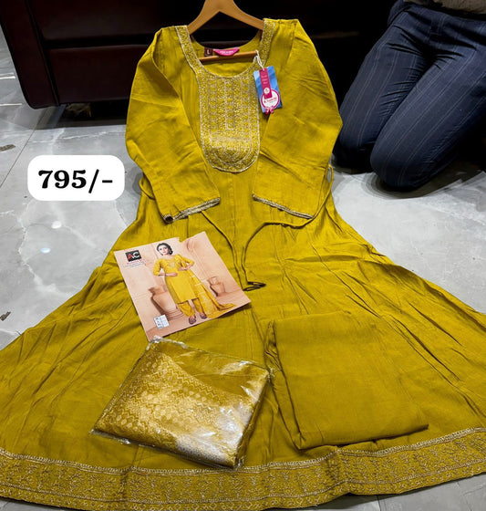 ✨ Charita Rayon Printed Kurti Set – Elegant Bandhani Look