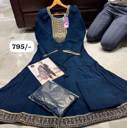 ✨ Charita Rayon Printed Kurti Set – Elegant Bandhani Look