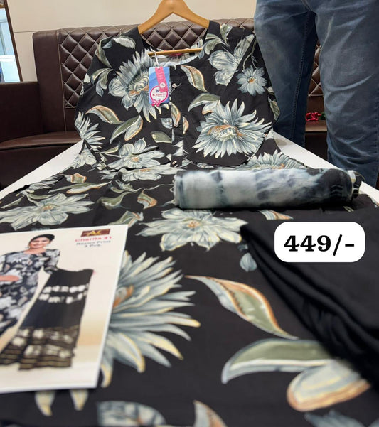 ✨ Charita Rayon Printed Kurti Set – Elegant Bandhani Look