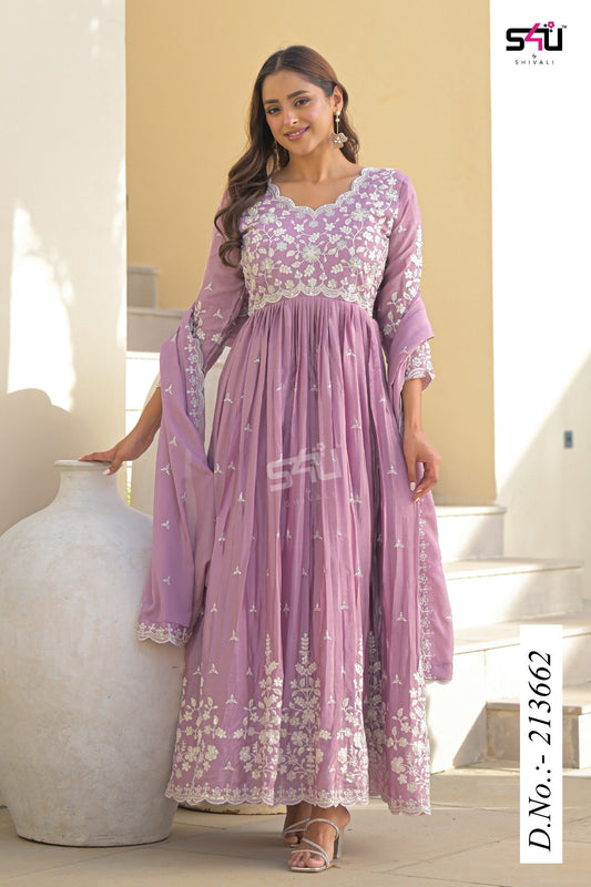 Premium Embroidered Anarkali Suit Set