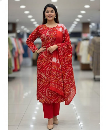 Women’s Teal Blue Printed Kurta Set with Dupatta